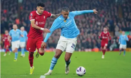  ?? ?? Manuel Akanji says Trent Alexander-Arnold’s words were probably a ploy to try to unsettle Manchester City. Photograph: Jon Super/AP