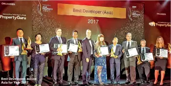  ??  ?? Best Developers across Asia for Year 2017