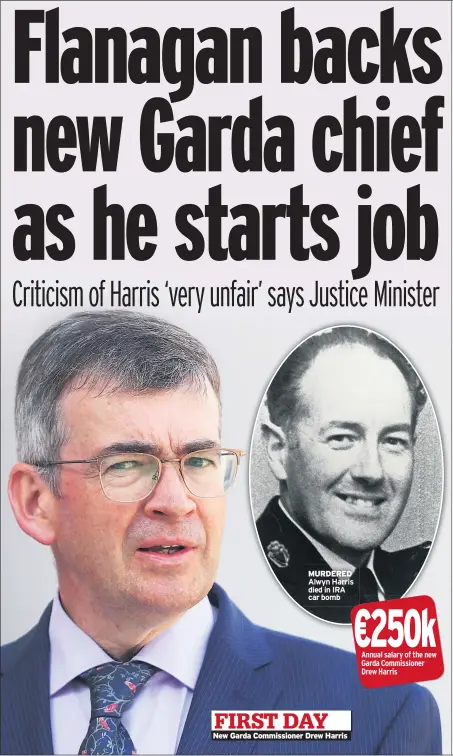  ??  ?? MURDERED New Garda Commission­er Drew Harris