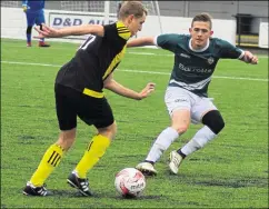  ?? Picture: Tracey Corps ?? Ashford United 3rds keep tabs on Maidstone Internatio­nal