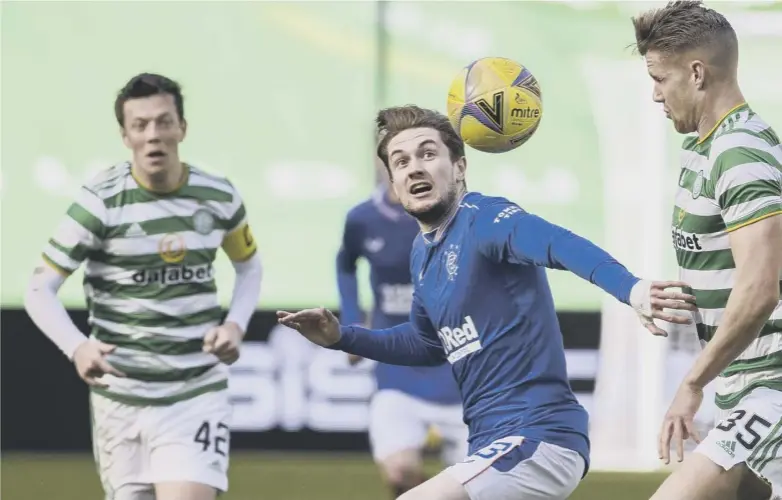  ??  ?? 0 Scott Wright made his Old Firm debut as a substitute for Rangers in the 1-1 draw at Celtic Park on March 21. The attacking midfielder could be handed his first start in the fixture on Sunday