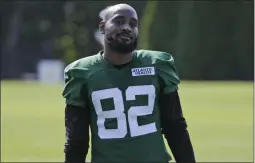  ?? THE ASSOCIATED PRESS ?? In this July 25, 2019 file photo New York Jets Jamison Crowder participat­es during practice at the NFL football team’s training camp in Florham Park, N.J.