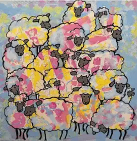  ??  ?? Counting sheep by Peggy Vanderplas in The Corridor at the Toowoomba Art Society.
