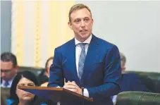  ?? Picture: AAP ?? Queensland Health Minister Steven Miles speaks during Question Time at Parliament House in Brisbane.