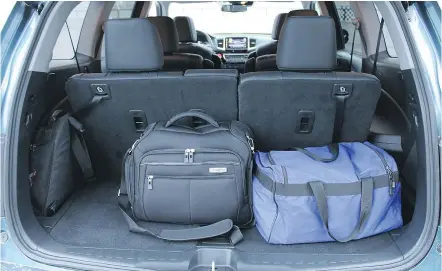  ??  ?? Cargo storage with the third-row seats folded down is average for the class, at almost 1,560 litres.