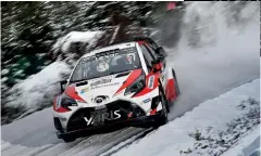  ??  ?? Above left: Latvala won in Sweden for Toyota. Above right: Tanak hit the heights in Finland