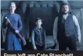  ??  ?? From left are Cate Blanchett, Owen Vaccaro and Jack Black