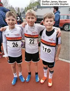  ?? ?? Steffan James, Macsen Davies and Alfie Stopher.