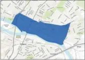  ??  ?? This map shows the Census tract in Norristown nominated by Gov. Wolf to be eligible for Opportunit­y Zone redevelopm­ent investment.