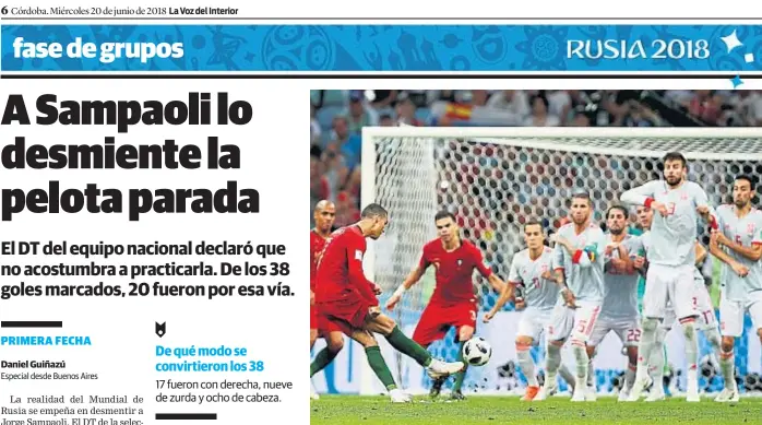  ?? (AP) ?? Fierrazo portugués. El tercer gol de Cristiano Ronaldo contra España fue obra de un tiro libre antológico.