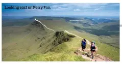  ??  ?? Looking east on Pen y Fan.