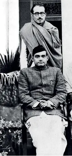  ??  ?? Rajasthan, 1952 In this picture from Pratibha Advani’s archives, a young Advani stands behind Atal Bihari Vajpayee
