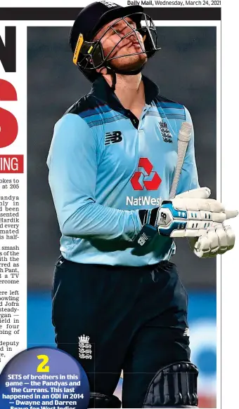  ?? GETTY IMAGES ?? The T collapse begins: Roy is dismissed and England En crumble under pressure