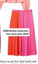  ??  ?? H&amp;M Studio Collection two-tone skirt, $129