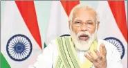  ??  ?? ■
Prime Minister Narendra Modi dedicates of the 750 MW solar project to the nation, via video conferenci­ng from New Delhi, Friday.