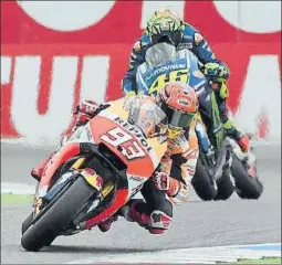  ?? FOTO: AP ?? Marc Márquez. Se ha reengancha­do de nuevo a la lucha por el título de MotoGP