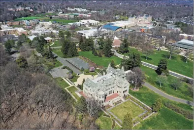  ?? Patrick Sikes / For Hearst Connecticu­t Media ?? A drone view over Fairfield University.