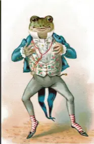  ??  ?? A frog on a French postcard, c1890s. The origins of the English calling the French “frogs” may lie in the early medieval era