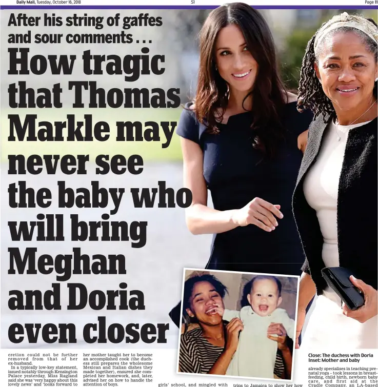  ??  ?? Close: The duchess with Doria Inset: Mother and baby