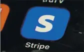  ?? RICHARD DREW — THE ASSOCIATED PRESS ?? The Stripe app, on an iPhone screen, in New York, Monday.