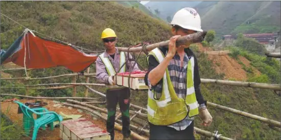  ??  ?? Samples being taken at the Shan North site.