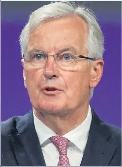  ?? Picture: GETTY ?? WORRIED: Barnier fears Brexit could cause EU chaos