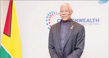  ??  ?? President David Granger during the eighth Commonweal­th Heads of Government Meeting. (DPI photo)