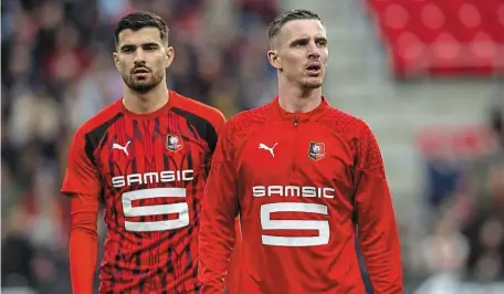  ?? | PHOTO : MATHIEU PATTIER / OUEST FRANCE ?? Martin Terrier, Benjamin Bourigeaud et les Rennais n’ont presque plus le droit à l’erreur s’ils veulent espérer pouvoir se qualifier en Coupe d’Europe la saison prochaine.