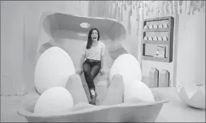  ??  ?? A Woman stands in the exhibit know as ‘The Egg House’ by the artist Biubiu Xu, founder of the Egg House. (Photograph: The Egg House)