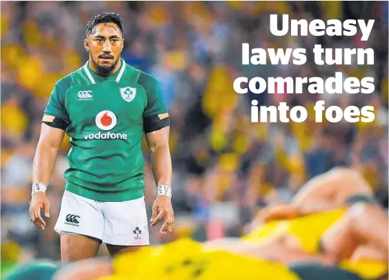  ?? Photo / Getty Images ?? Former Chiefs midfielder Bundee Aki will line up for Ireland against the All Blacks this weekend.