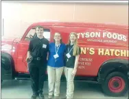  ?? COURTESY PHOTO ?? Seth Horn, Jordan Horn and Emily Spatz, Farmington High FFA members, attend the Poultry Youth Conference at the University of Arkansas, Poultry Science Department.
