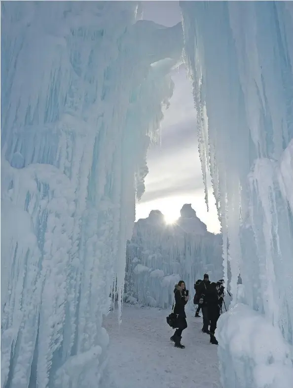  ?? ED KAISER ?? The Ice Castle, which opened this week in Hawrelak Park, is a beauty to behold. The magical attraction, which is open daily except Tuesdays, is crafted by hand, using icicles and water to resemble frozen waterfalls, glaciers and caves.