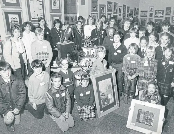  ??  ?? PICTURE PERFECT: All the local winners were present at a preview of the 37th National Exhibition of Children’s Art at Aberdeen Art Gallery in 1984.