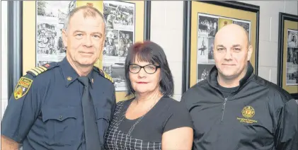  ?? JOE GIBBONS/THE TELEGRAM ?? The Road to Mental Readiness program is well underway at the St. John’s Regional Fire Department. Part of the group that has been selected to administer the sessions to firefighte­rs and support staff include (from left) SJRFD Deputy Fire Chief Don...