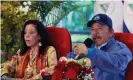  ?? AFP/Getty Images ?? Nicaragua’s president Daniel Ortega with his wife and vice-president, Rosario Murillo, before last week’s election. Photograph: Cesar Perez/Nicaraguan Presidency/