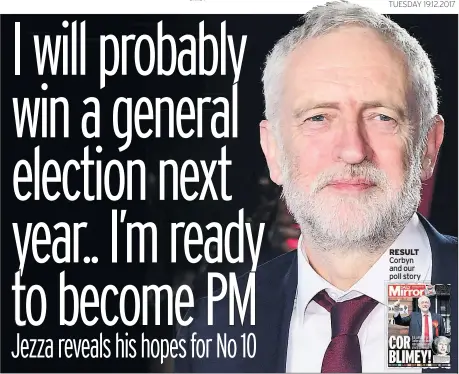  ??  ?? RESULT Corbyn and our poll story