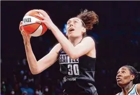  ?? Mary Altaffer/Associated Press 2022 ?? Breanna Stewart, who won two WNBA titles and a league MVP award with Seattle, has signed with the New York Liberty on the first day of free agency.