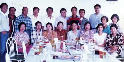 ?? RMB ?? EARLY RESPONDERS. Members of THS Batch ’69 who attended the 1992 Reunion held at Shakey’s Restaurant in MacArthur Highway, San Roque, Tarlac City. (Seated, L-R) Loyola Landingin Sacman, Ricardita Viray, Rose Nellie Galang Magbag, Violeta Navarro...