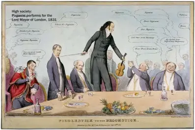  ??  ?? High society:Paganini performs for the Lord Mayor of London, 1831