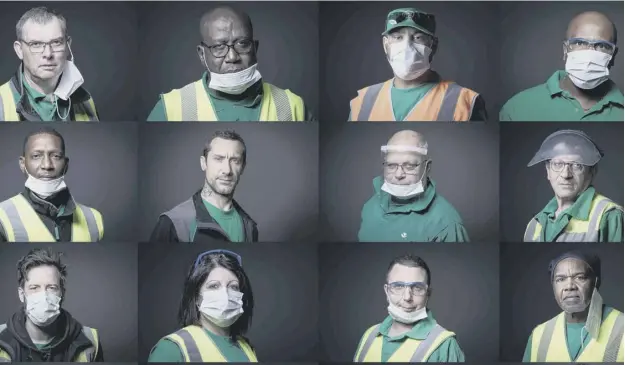  ?? PICTURE: JOEL SAGET ?? 0 The Paris municipali­ty cleaning service posted this composite picture of rubbish collectors in honour of their unsung service
