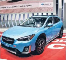  ??  ?? Starring on the Subaru stand at this week’s Los Angeles Auto Show is the Crosstrek Hybrid, the brand’s first-ever plug-in hybrid.