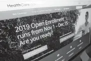  ?? Patrick Sison / Associated Press ?? The healthcare.gov website shows the dates for enrollment in the Affordable Care Act, or Obamacare.