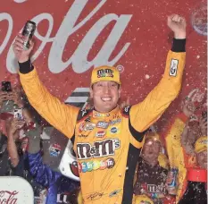  ?? JIM DEDMON/ USA TODAY SPORTS ?? Kyle Busch notched his fourth Monster Energy NASCAR Cup Series win this year with Sunday’s victory in the Coca-Cola 600 at Charlotte Motor Speedway.