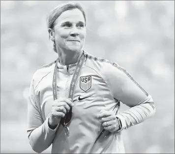  ?? ELSA/GETTY ?? Jill Ellis will coach her final U.S. women’s national team match Sunday in Chicago after becoming the first coach to win two Women’s World Cup titles.