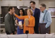  ?? CLIFF LIPSON, THE ASSOCIATED PRESS ?? Mark Feuerstein, left, Liza Lapira, Linda Lavin, David Walton and Elliott Gould in "9JKL," premiering Oct. 2 on CBS.