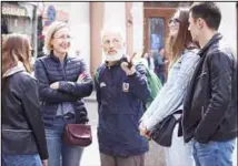  ??  ?? In this May 25, 2019 photo Vyacheslav Rasner, 68, leads clients around some parts of the city’s Nevsky Prospekt main avenue in St Petersburg, Russia, as he has become an unexpected­ly popular tour guide after surviving a decade of homelessne­ss. (AP)