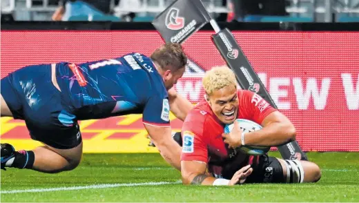  ?? Photo / Photosport ?? Christian Lio-Willie scored two tries as the Crusaders dominated the Rebels in Christchur­ch last night.