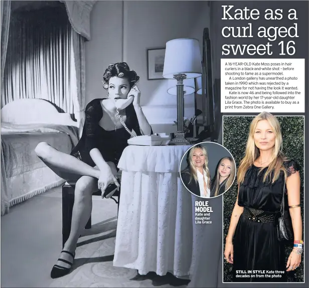  ??  ?? ROLE MODEL Kate and daughter Lila Grace
STILL IN STYLE Kate three decades on from the photo