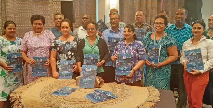  ?? Photo: Shreeya Verma ?? The Fiji National University CMNHS, and Government representa­tives during the launch of the Fiji Institute of Pacific Health Research Strategic Plan 2020-2025.
