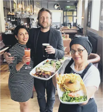  ??  ?? Managers Cindy Godoy and Barry Hyde and chef Milleide Godoy are aiming to boost Sunderland’s foodie scene.